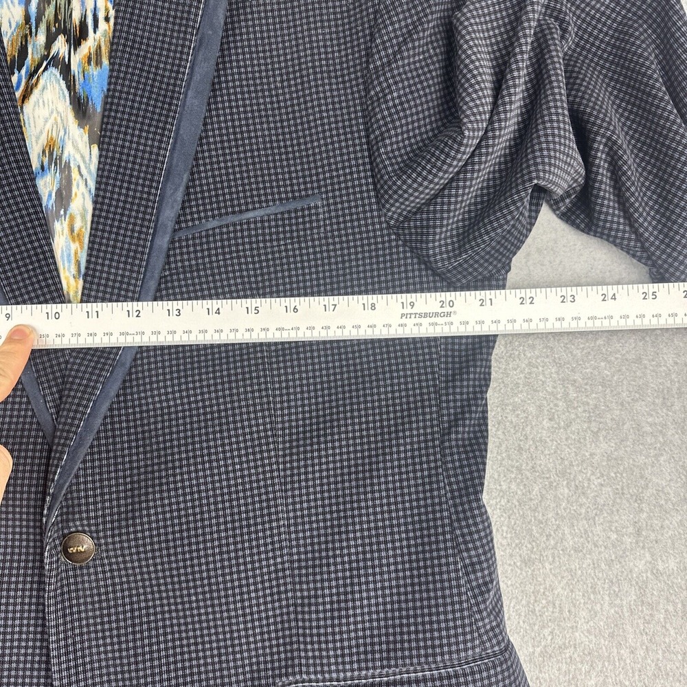 Robert Graham Blazer Mens 42R Blue Check Velvet Sports Coat Suit Jacket READ - Picture 5 of 12